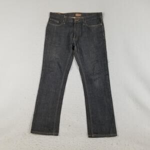 Perry Ellis Jeans Mens 32x30 Dark Wash Slim Fit Denim 5 Pocket Straight Leg
